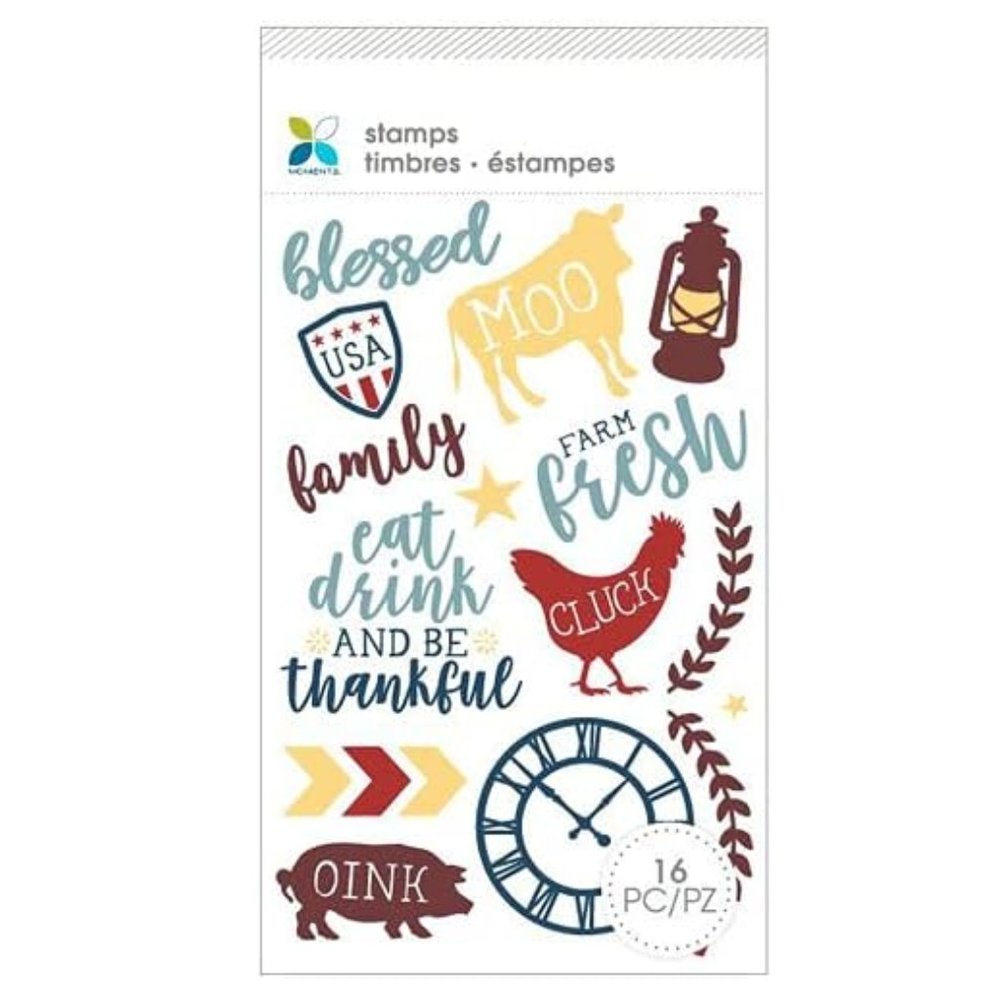 16 Piece Barn Theme Cling Stamp Set